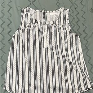 Black and White Striped Sleeveless Top